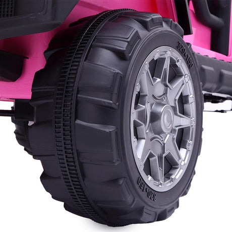 12V Battery-Powered Kids Ride-On Car with Music, Lights, and Remote Control - Pink