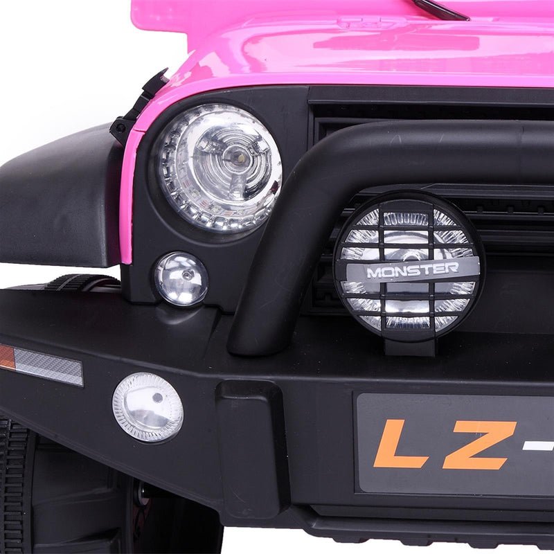 12V Battery-Powered Kids Ride-On Car with Music, Lights, and Remote Control - Pink