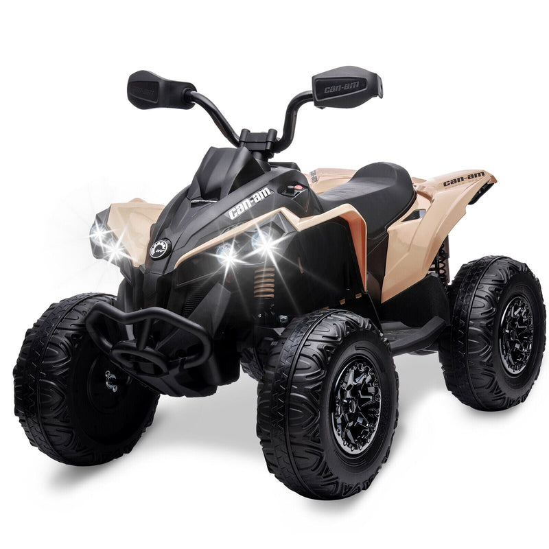 12V Battery Powered Kids Ride On Quad ATV Toy with LED Headlights