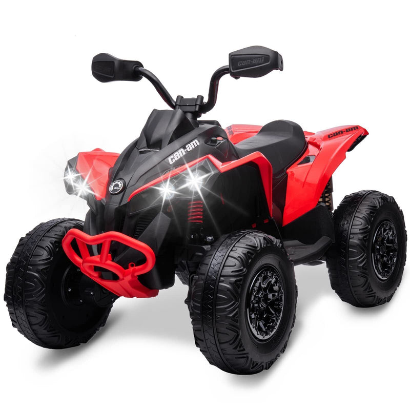 12V Battery Powered Kids Ride On Quad ATV Toy with LED Headlights