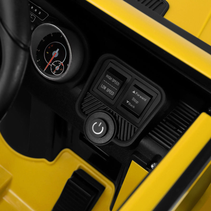 Mercedes-Benz Truck 12V Battery Ride On Car for Kids with 3 Speeds, LED Lights, Music, and Remote Control - Yellow