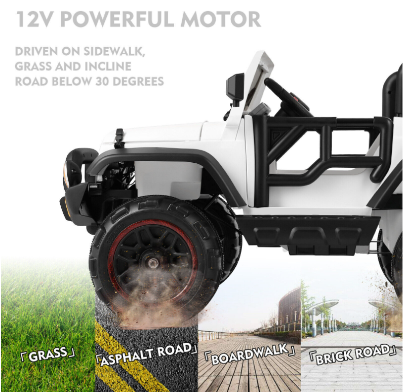 12V Battery Powered Kids Ride on Truck with Remote Control, MP3 Player, and LED Lights - Perfect Gift for Children