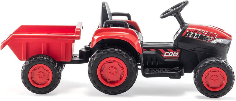 12V Battery Powered Ride-On Tractor with Trailer for Kids