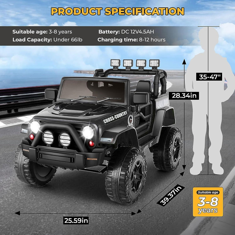 12V Battery Powered Electric Ride-On Truck for Kids with Remote Control