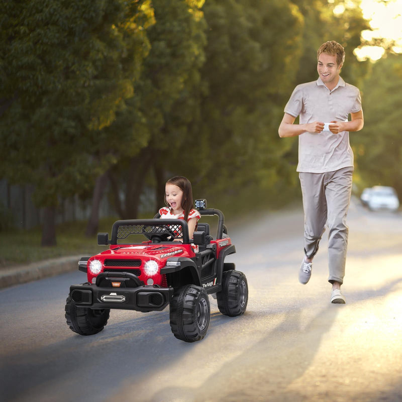 12V Battery Powered Ride On Truck with 2 Front LED Lights - Perfect Gift for Kids