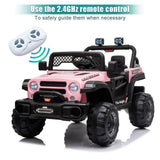 12V Battery Powered Ride On Truck with 2 Front LED Lights - Perfect Gift for Kids