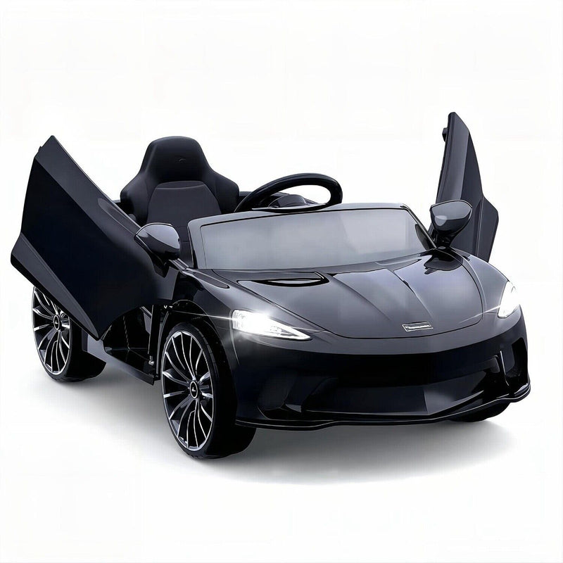 12V Battery Powered Sports Car for Kids with LED Headlights - Black