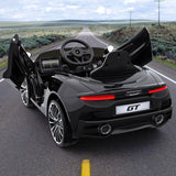 12V Battery Powered Sports Car for Kids with LED Headlights - Black