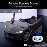 12V Battery Powered Sports Car for Kids with LED Headlights and 2 Speed Options
