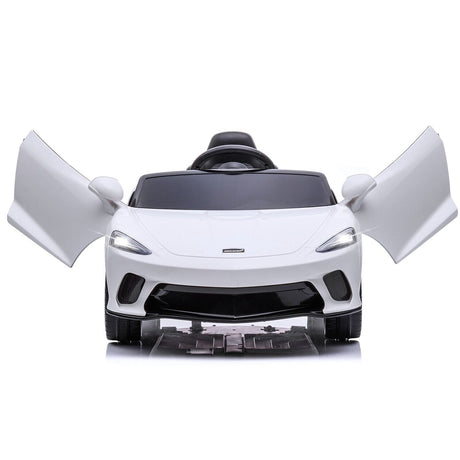 12V Battery Powered Sports Car for Kids with LED Headlights and 2 Speeds - White