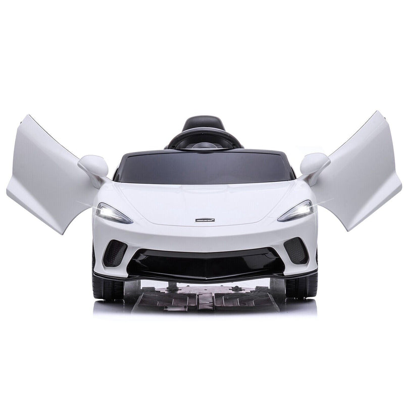 12V Battery Powered Sports Car for Kids with LED Headlights and 2 Speeds - White