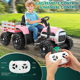 Electric Ride-On Tractor with Trailer for Kids - Remote Controlled