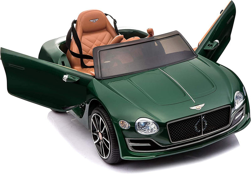 Licensed Bentley Style 12V Electric Ride-On Car with Remote Control and LED Lights - Green