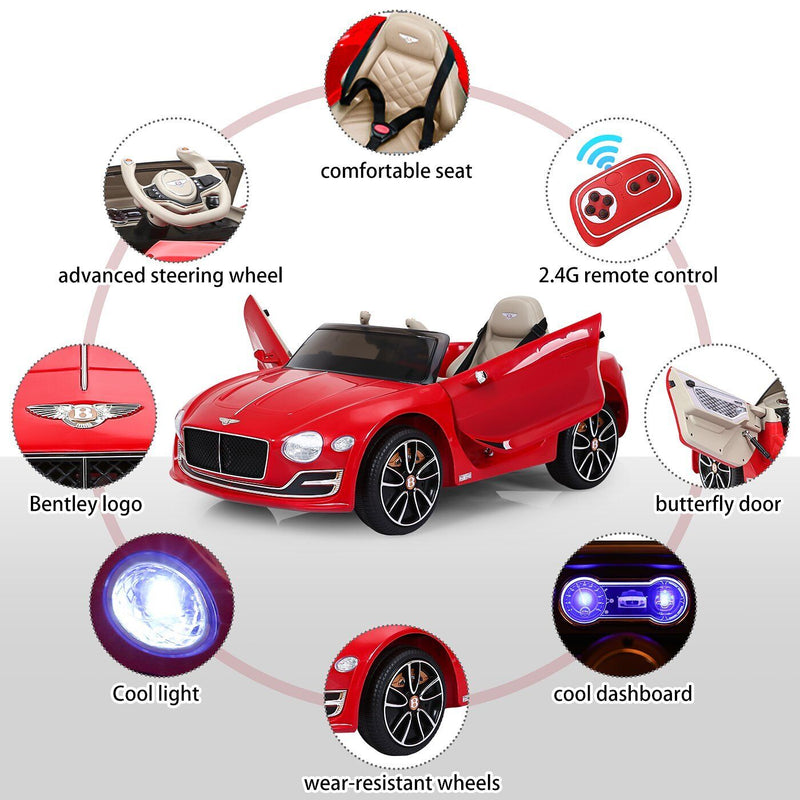 12V Electric Bentley Style Ride On Car for Kids with Remote Control and AUX