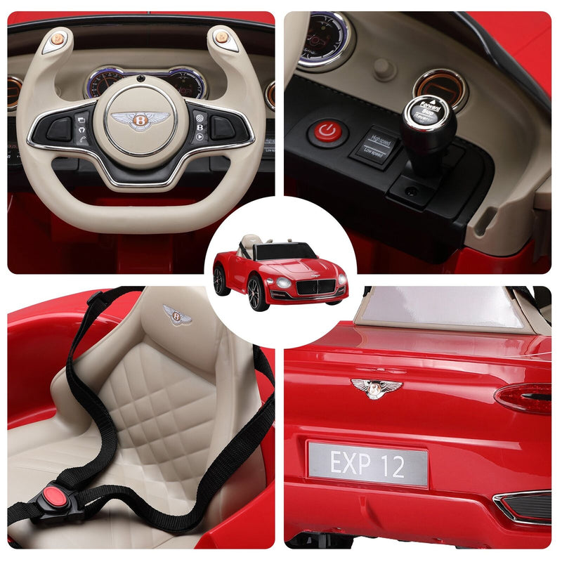 12V Electric Bentley Style Ride On Car for Kids with Remote Control and AUX