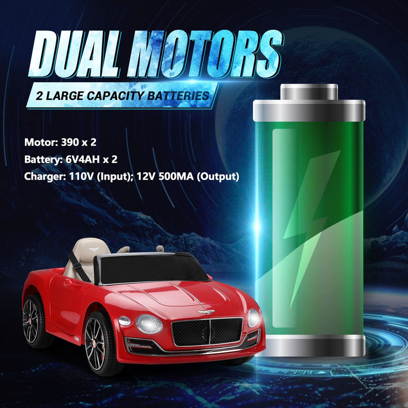 12V Electric Bentley Style Ride On Car for Kids with Remote Control and AUX