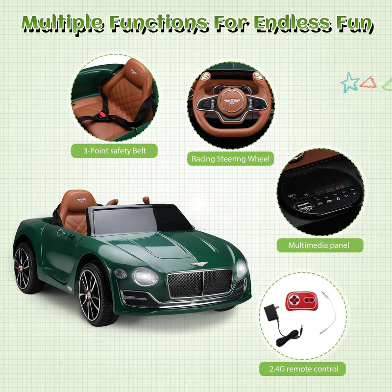 12V Electric Bentley Style Ride On Car for Kids with Remote Control and AUX