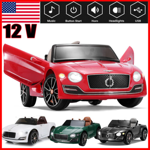 12V Bentley Style Kids Ride On Electric Toy Car with Remote Control and LED Lights