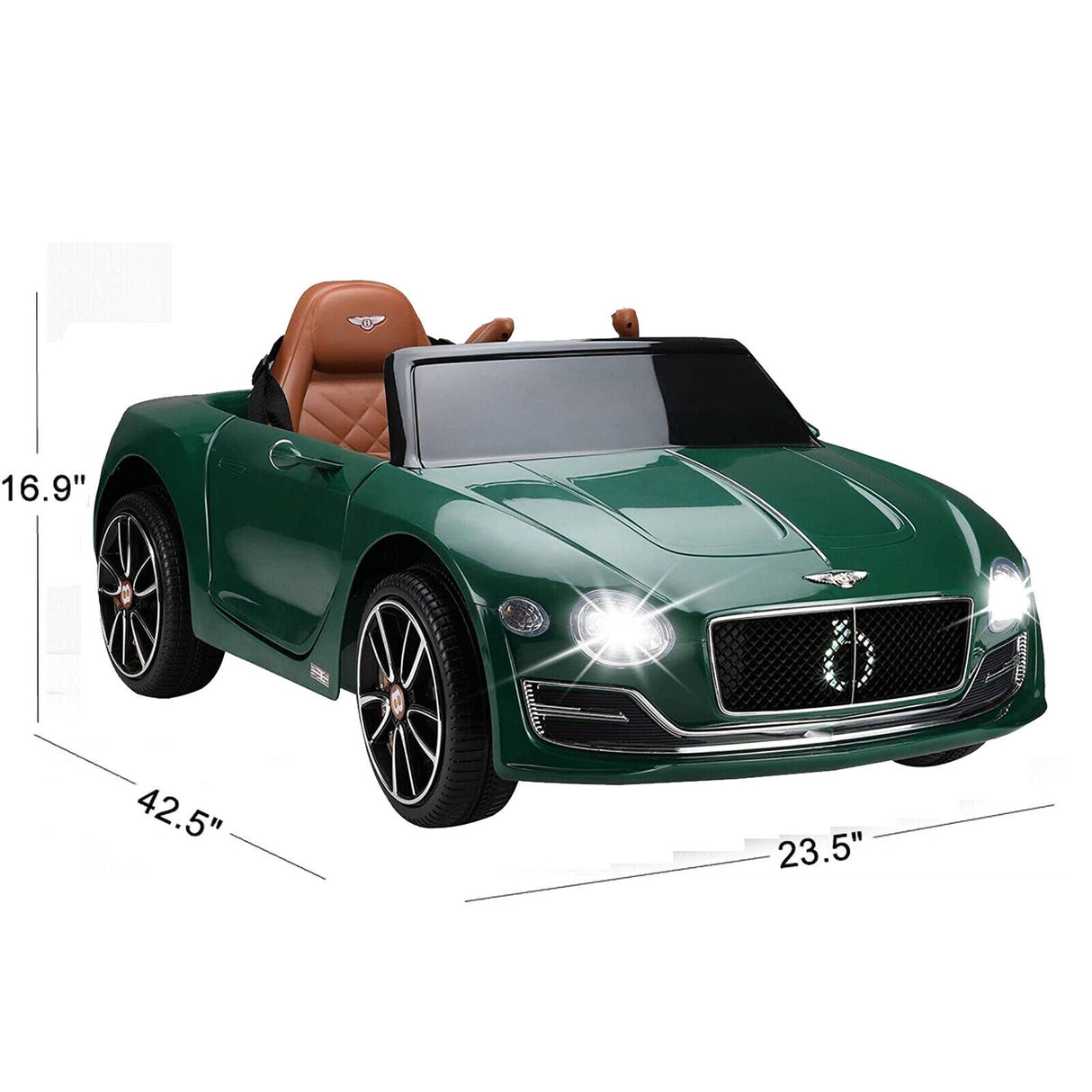 12V Bentley Style Kids Ride On Electric Toy Car with Remote Control and LED Lights