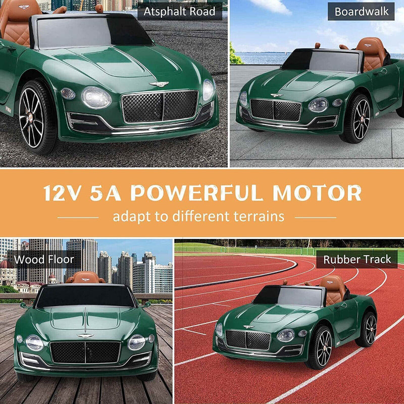 12V Battery Powered Green Bentley Style Electric Toy Car with Remote Control for Kids