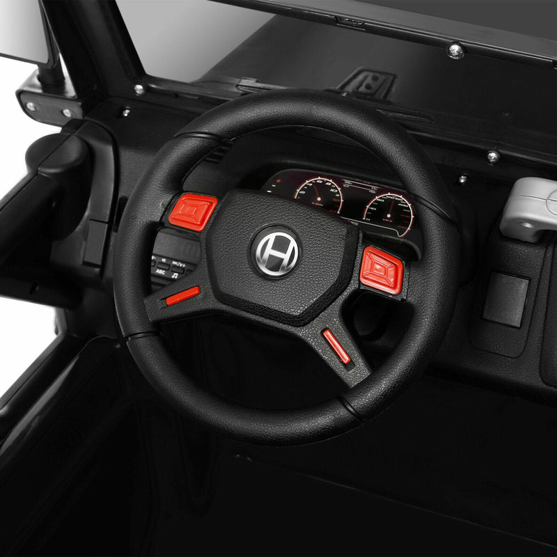 12V Black Kids Ride-On Truck with MP3, LED Lights, Remote Control, and Cover