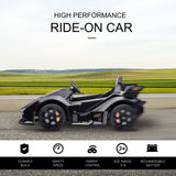 12V Black Lamborghini GT Kids Ride-On Sports Car with Remote Control