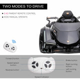 12V Black Lamborghini GT Kids Ride-On Sports Car with Remote Control