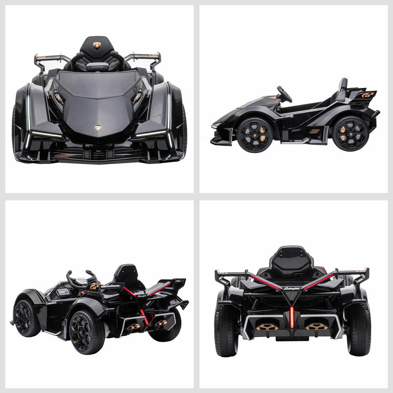 12V Black Lamborghini GT Kids Ride-On Sports Car with Remote Control