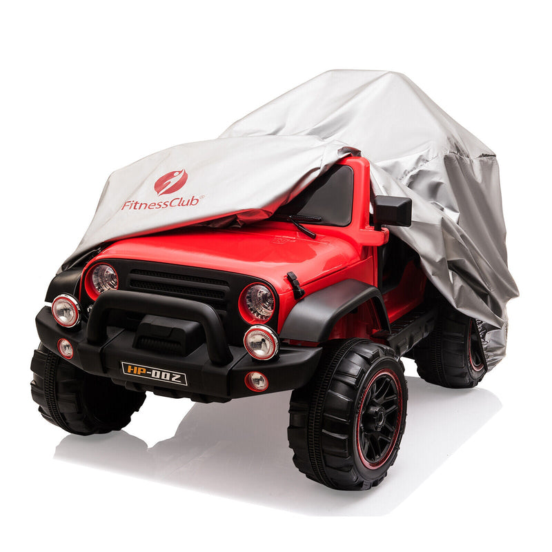 12V Double-Seater Electric Ride-On Truck for Kids with MP3, LED Lights, Cover, and Remote Control