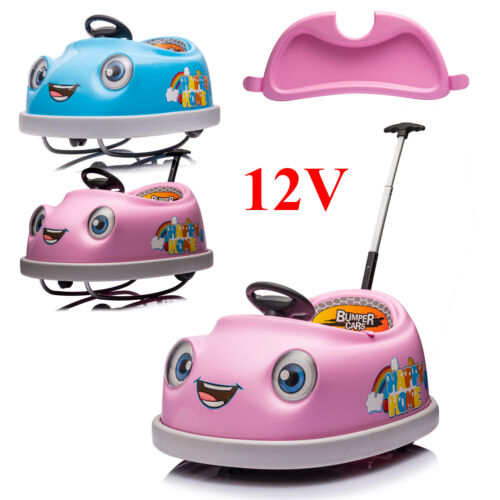 12V Dual Drive Electric Ride-On Bumper Car for Kids with Pushrod and Dinner Plate Design
