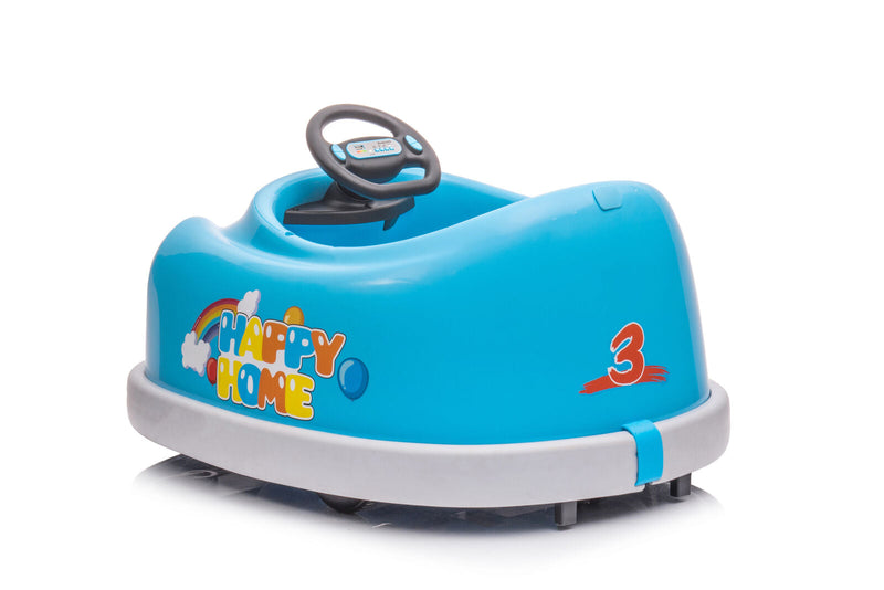 12V Dual Drive Electric Ride-On Bumper Car for Kids with Pushrod and Dinner Plate Design