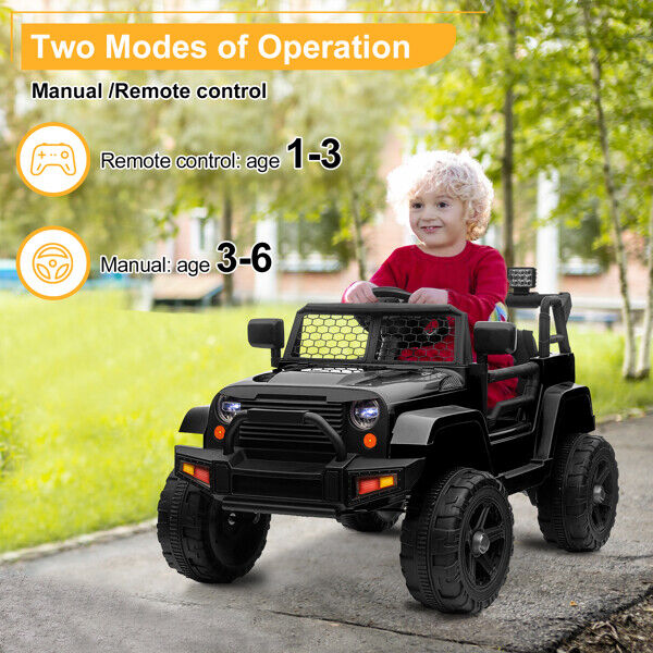 12V Dual Drive Jeep Ride On Car with Remote Control - Perfect Gift for Kids!