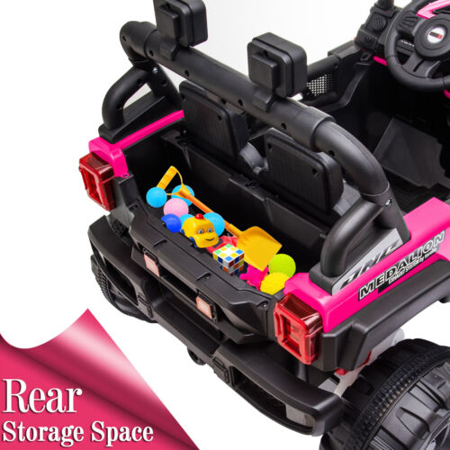 12V Dual Drive Off-Road Vehicle with 2.4G Remote Control in Rose Red