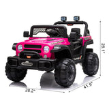 12V Dual Drive Off-Road Vehicle with 2.4G Remote Control in Rose Red