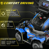 Electric 4-Wheeler Quad for Kids with 12V Battery and Dual 30W Motors