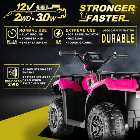 12V Battery Powered Electric ATV Quad Ride-On Car for Kids - Fun and Adventure on Wheels!
