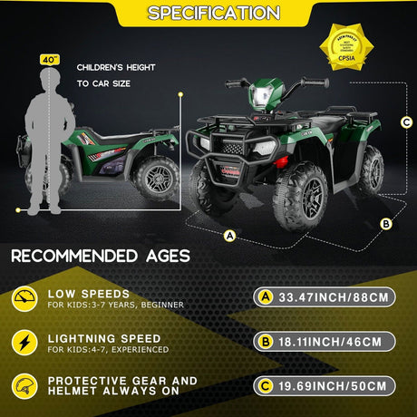 12V Battery Powered Electric ATV Quad Ride-On Car for Kids - Fun and Adventure on Wheels!