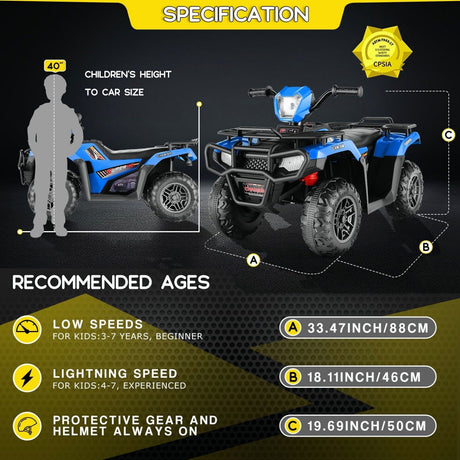 12V Battery Powered Electric ATV Quad Ride-On Car for Kids - Fun and Adventure on Wheels!