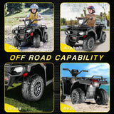 12V Quad for Kids with LED Lights and Dual Speed Options