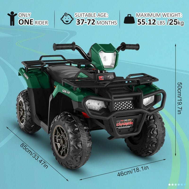12V Electric ATV Ride-On Toy Car with USB/MP3 for Kids Ages 3-6