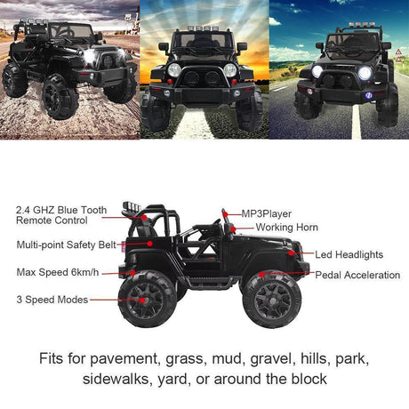 12V Electric Battery Powered Kids Ride-On Truck with Remote Control - Suitable for Ages 3-8