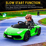 12V Electric Battery Powered Sports Car for Kids with Remote Control - Green