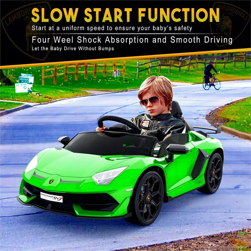 12V Electric Battery Powered Sports Car for Kids with Remote Control - Green