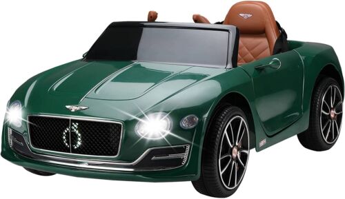12V Electric Bentley Style Kid Ride-On Car with Remote Control and LED Lights in Green