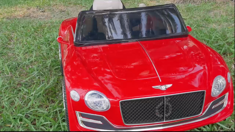 12V Electric Bentley Style Kid Ride-On Car with Remote Control and LED Lights in Green