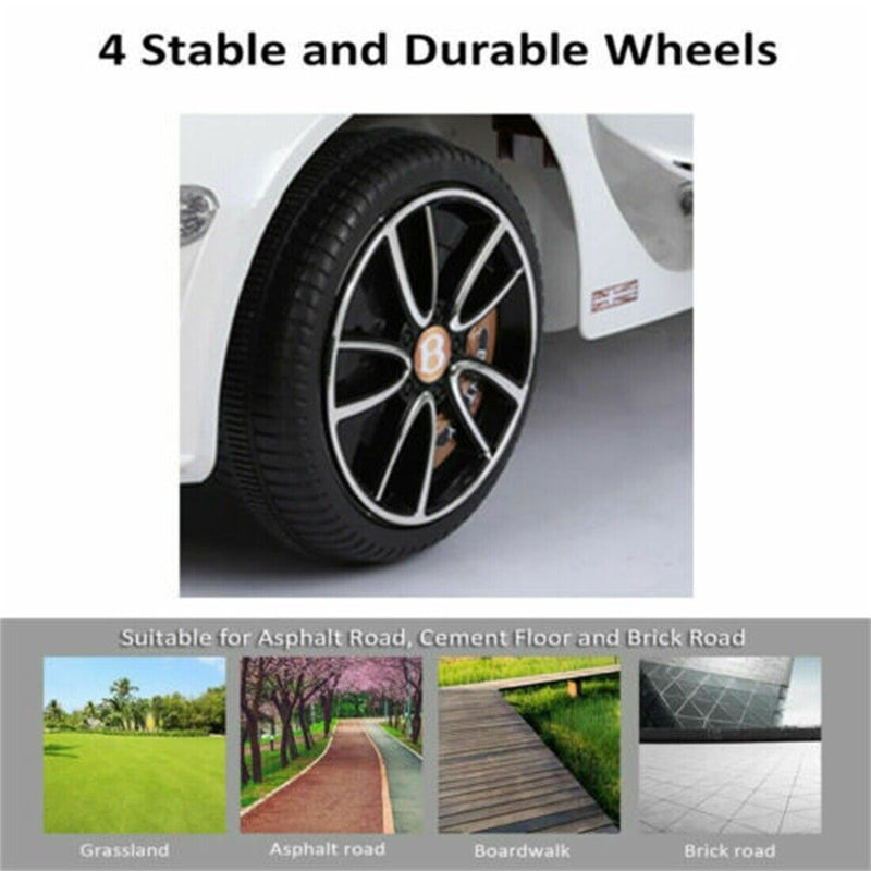 12V Electric Bentley Style Ride On Car for Kids with Remote Control and AUX