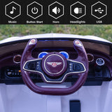 12V Electric Bentley Style Ride On Car for Kids with Remote Control and AUX