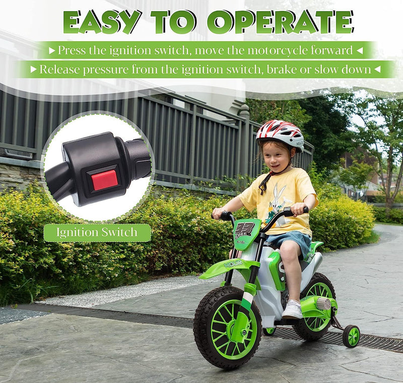 12V Electric Dirt Bike Ride-On Toy for Kids - Battery Powered Motorbike