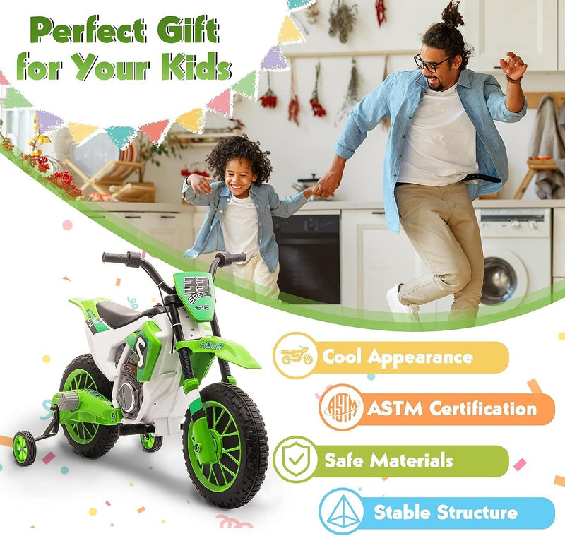 12V Electric Dirt Bike Ride-On Toy for Kids - Battery Powered Motorbike