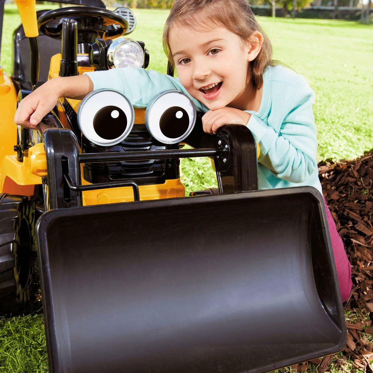 12V Electric Excavator Digger Scooper Ride-On Toy for Kids - Gender-Neutral Design